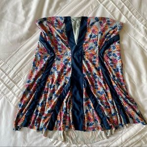 Free People sleeveless strapless flower top
